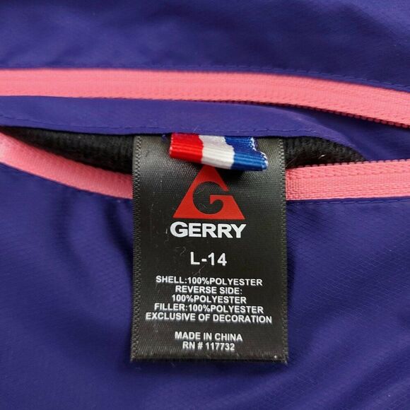 Gerry Jacket Girls Large 14 Purple Full Zip Fleece Lined Reversible Outdoor Warm - Picture 11 of 11